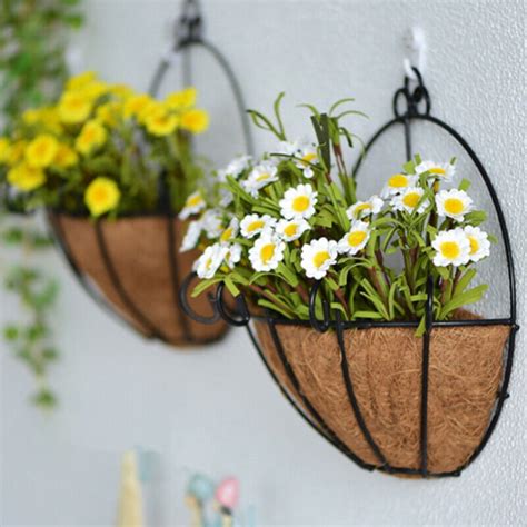 outdoor house metal hanging round planter|decorative outdoor metal wall planters.